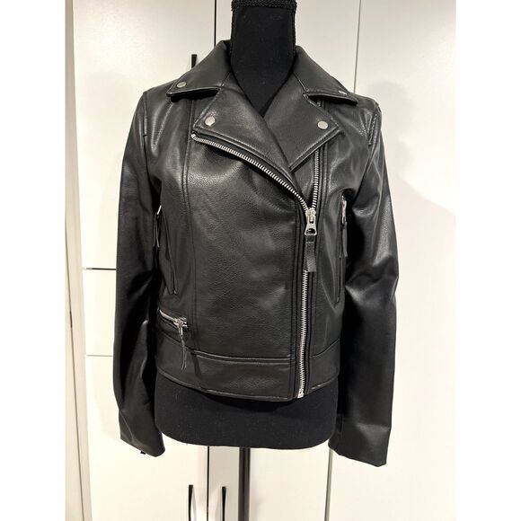 H&M Jackets & Blazers - H&M faux leather moto riding jacket . size XS